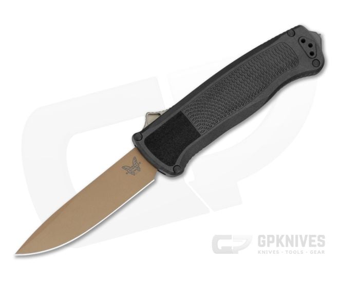 Benchmade 5371FE-02 Shootout Drop Point Graphite Black CF-Elite S30V Flat Earth PVD OTF Automatic Knife (3.49" Blade) - BM-5371FE-02