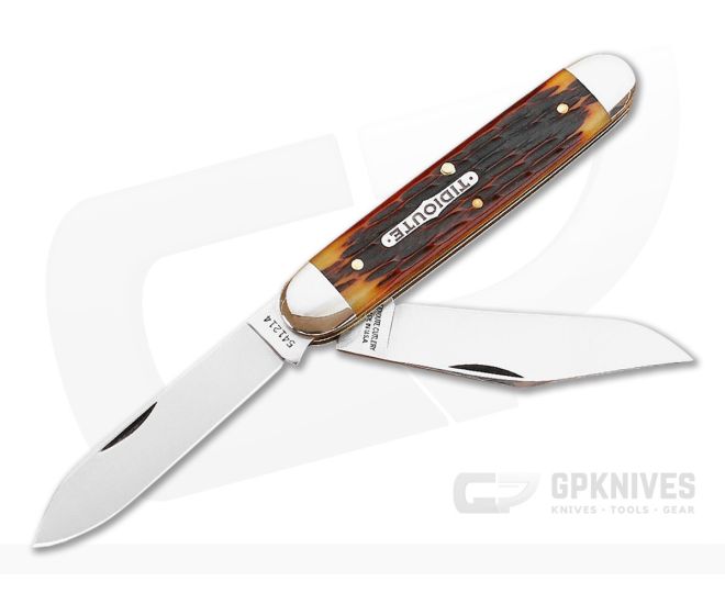 Tidioute Cutlery #54 Big Jack Chestnut Worm Groove Bone - GEC-541214BJ-CWG