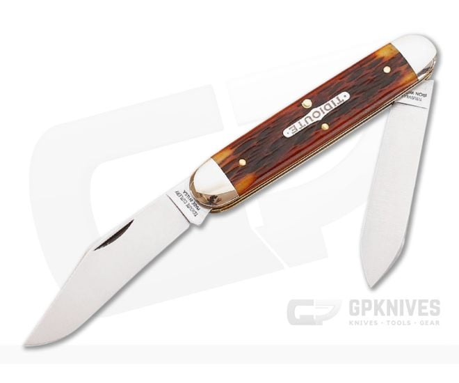 Tidioute Cutlery #54 Big Moose Chestnut Worm Groove Bone - GEC-541214M-CWG