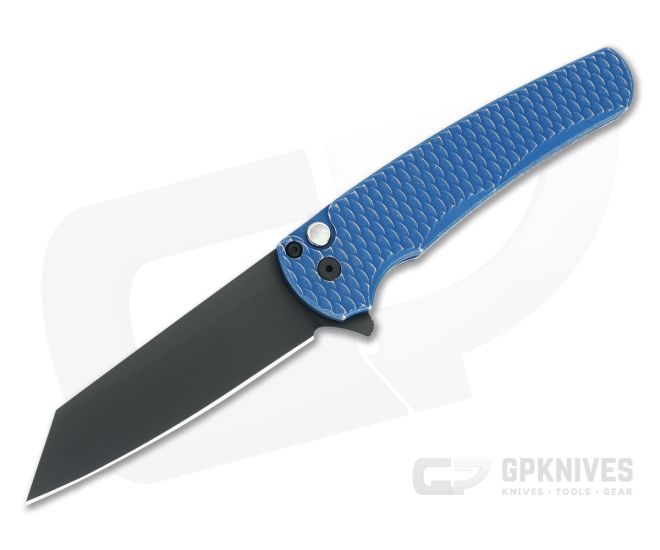 Protech Malibu Blue Dragon Scale Black DLC Reverse Tanto - PT-5436-BW-BLUE-LTD