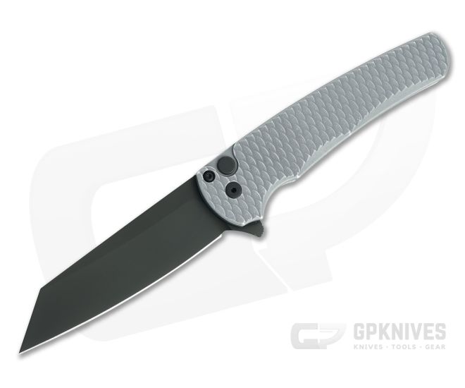Protech Malibu Grey BattleWorn Dragon Scale Black Reverse Tanto - PT-5436BW-GREY