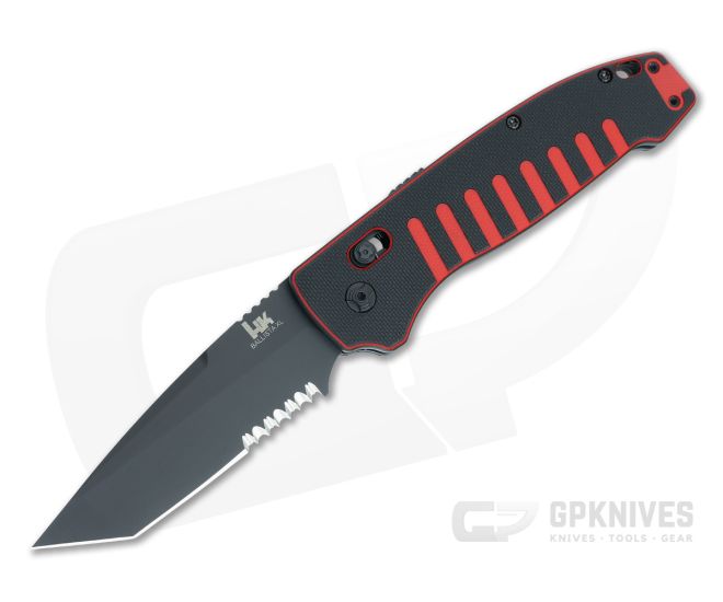 Hogue HK Ballista XL Red/Black G10 Automatic Folder Part Serrated Tanto 54540 - HO-54540