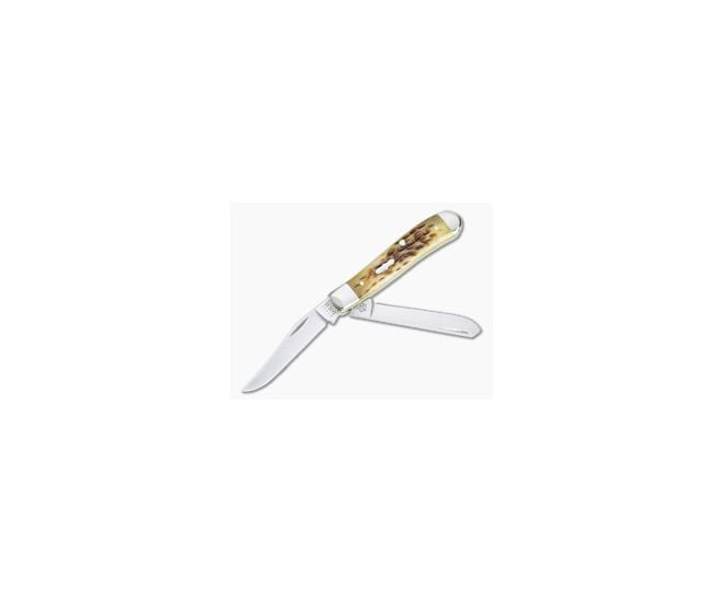 Case Mini Trapper Pocket Worn Peach Seed Jigged Antique Bone 55226 - CA-55226