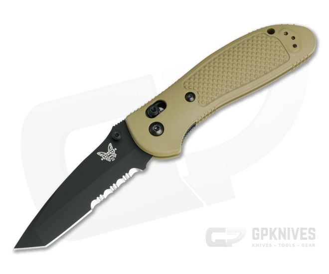 Benchmade 553SBKSN-S30V Griptilian Sand Tan Tanto Point Black Serrated - BM-553SBKSN-S30V