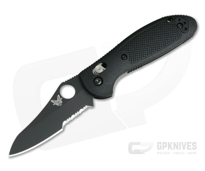 Benchmade 555SBK-S30V Mini Griptilian Sheepsfoot Black Serrated - BM-555SBK-S30V
