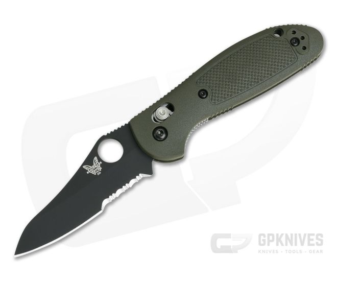 Benchmade 555SBKOD-S30V Mini Griptilian Olive Drab Sheepsfoot Black Serrated - BM-555SBKOD-S30V