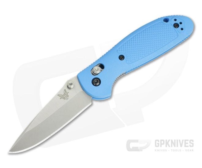 Benchmade 556-BLU-S30V Mini Griptilian Blue Drop Point Satin Plain - BM-556-BLU-S30V