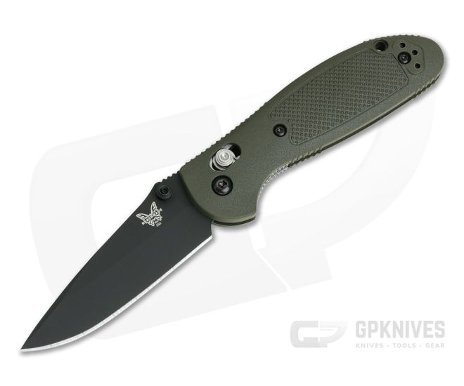 Benchmade 556BKOD-S30V Mini Griptilian Drop Olive Drab Point Black Plain - BM-556BKOD-S30V