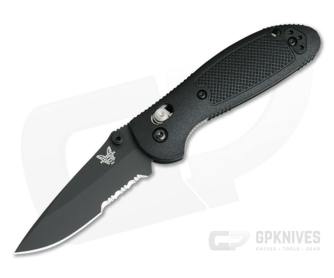 Benchmade 556SBK-S30V Mini Griptilian Drop Point Black Serrated - BM-556SBK-S30V
