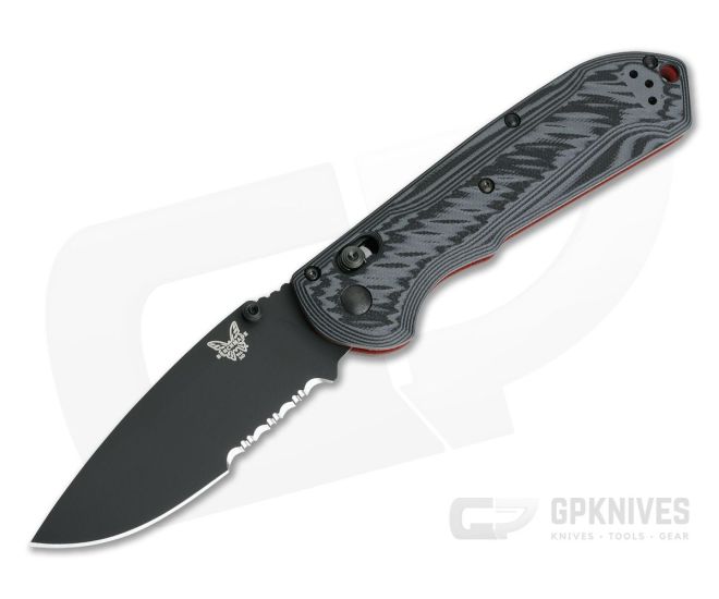 Benchmade 560SBK-1 Freek Layered G10 AXIS Lock Black Serrated CPM-M4 - BM-560SBK-1