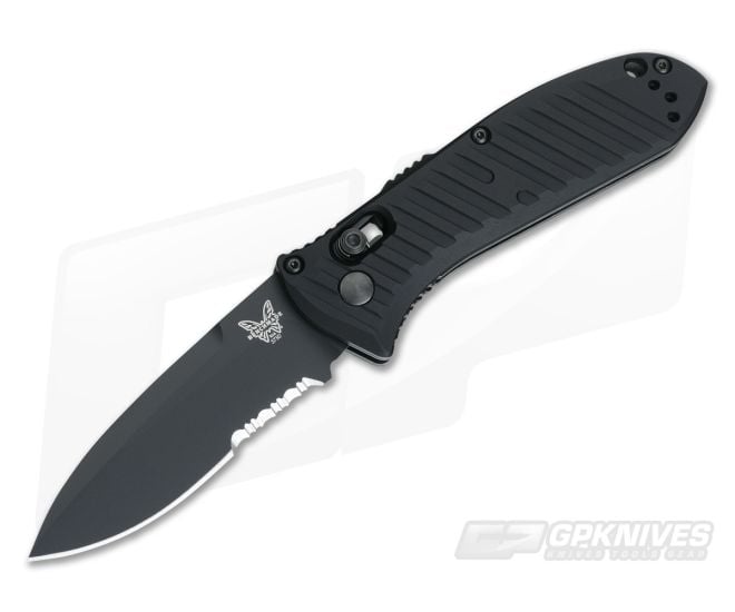 Benchmade 5750SBK Mini Presidio II Automatic AXIS Lock Black Serrated CPM-S30V - BM-5750SBK