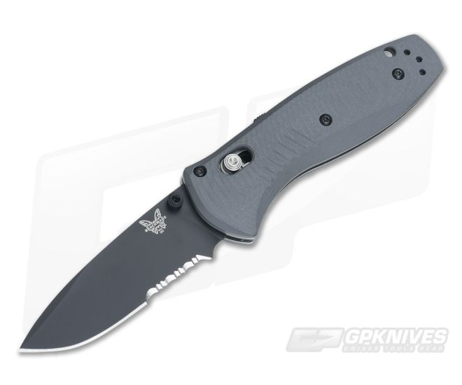 Benchmade 585SBK-2 Mini Barrage Gray G10 Black Serrated CPM-S30V - BM-585SBK-2