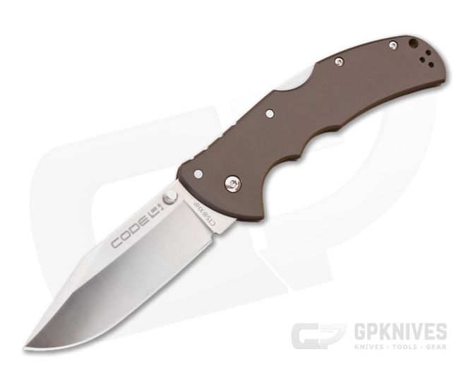 Cold Steel Code 4 Clip Point Plain Edge CTS-XHP Steel 58TPCC - CS-58TPCC