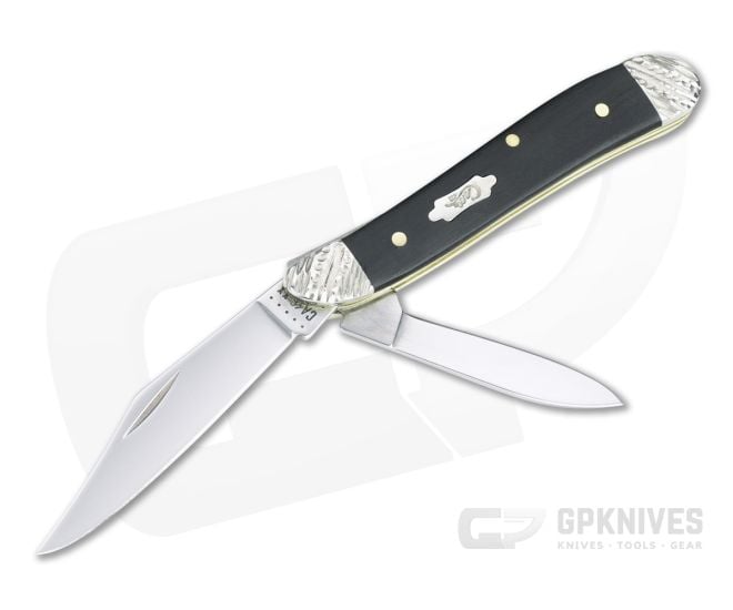 Case Peanut Worked Bolsters Smooth Ebony Wood Slip Joint Folder 59674 - CA-59674