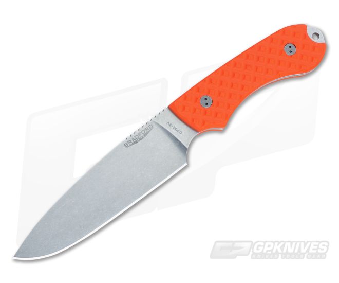 Bradford Knives Guardian5 Orange Flat Ground Stonewash 3V - BK-5FH-005