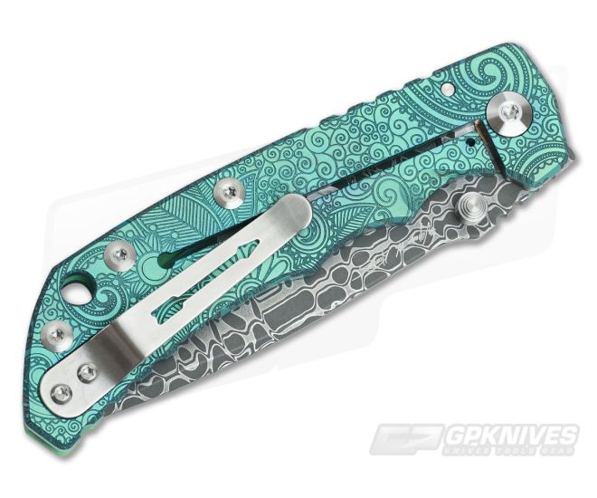 Spartan Harsey Folder Special Edition Green Paisley Damascus