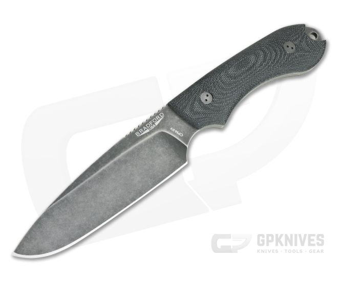 Bradford Guardian5 Sabre Ground Nimbus 3V 3D Black Canvas Micarta Fixed Blade - BK-5S-101N-3V