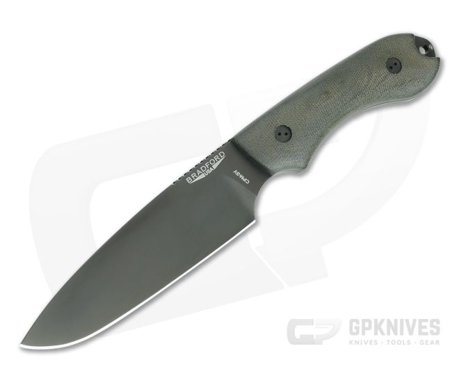 Bradford Guardian5 Sabre Grind Black DLC CPM-3V 3D OD Green Micarta - BK-5S-102B-3V