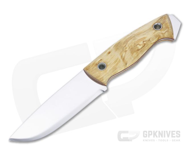 Helle Knives x Vox Utvaer 12C27 Curly Birch Full Tang Fixed Blade Knife - HLK-200600