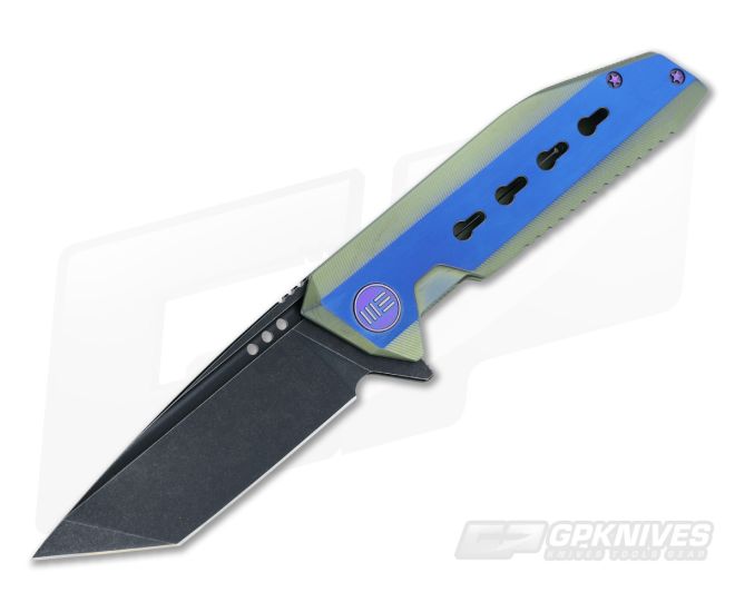 WE Knife 602 Green and Blue Titanium S35VN - WE-602-GB