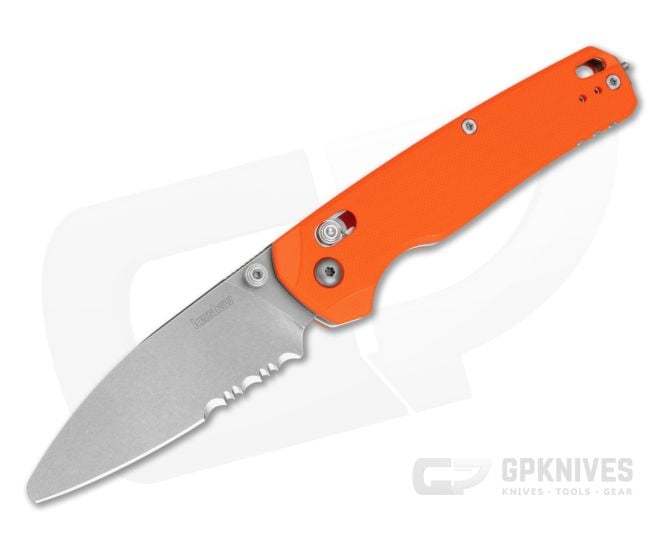 Kershaw Bel Air XL EMT Part Serrated Orange G10 Folder - KS-6110EMTOR