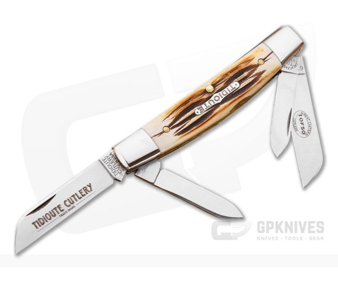 Tidioute Cutlery #61 2nd Cut Jig Burnt Stag Serialized - GEC-613409-2CS-S