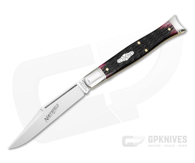 Northfield #63 Fish Tail - Black Plum Jigged Bone Satin Blade