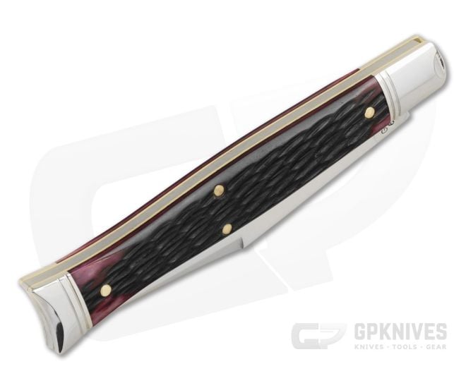 Northfield #63 Fish Tail - Black Plum Jigged Bone Satin Blade