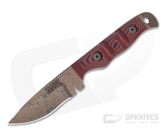 Dawson Knives Handyman Arizona Copper 3V Red/Black G10 Fixed Blade - DK-64148
