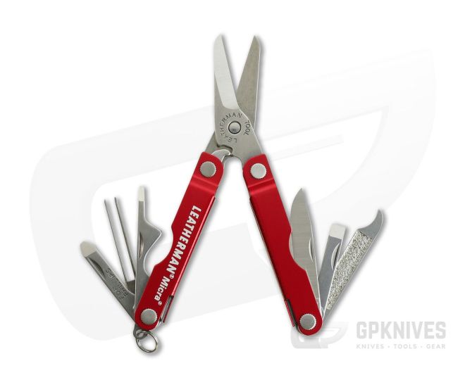 Leatherman Micra Scissors Multi-Tool Red Aluminum 64330101K - LM-64330101K