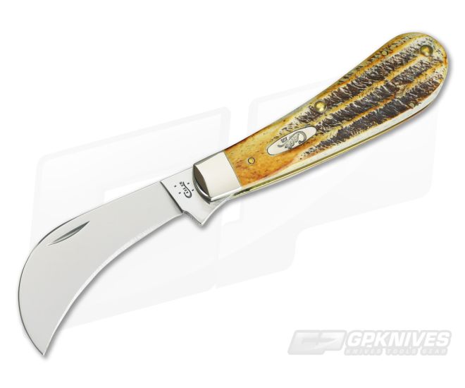 Case Hawkbill Pruner Burnt Bone Stag 65309 - CA-65309