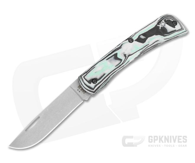Case XR Sod Buster Jr. Seafoam Green Burl G10 with Clip 66384 - CA-66384