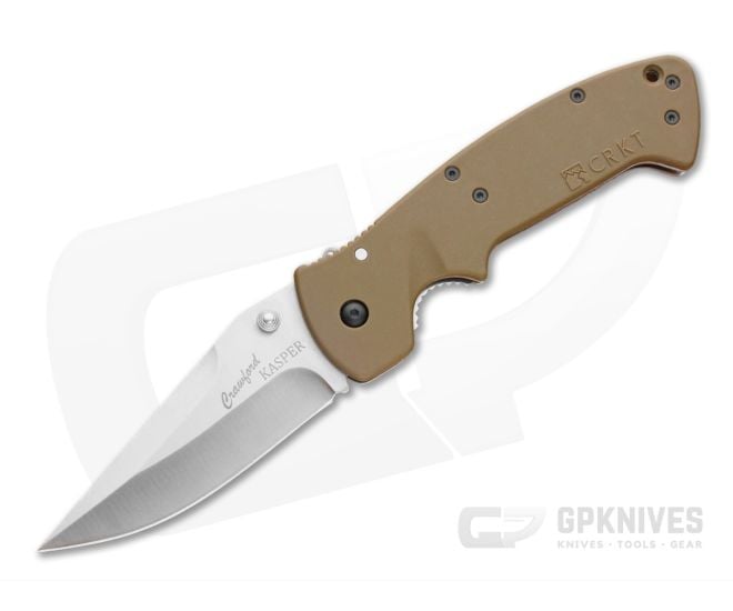 CRKT Crawford Kasper Satin Plain OD Green Zytel Handle 6773SOD - CRKT-6773SOD