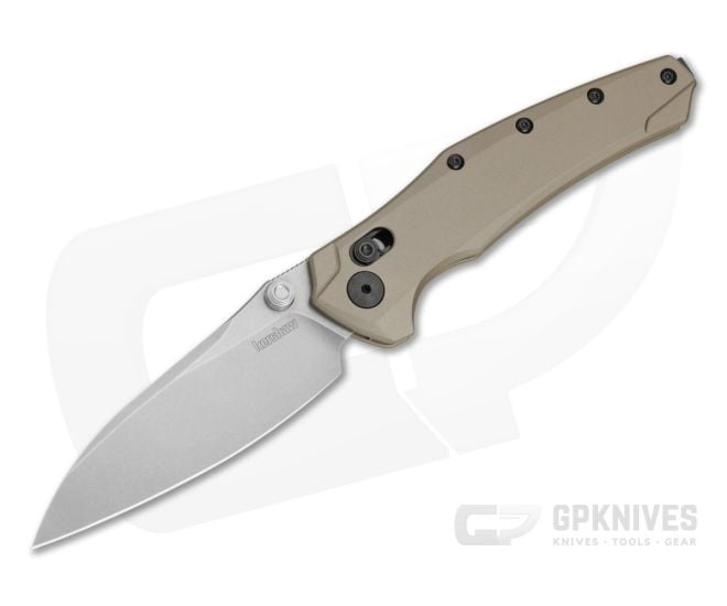 Kershaw Bareknuckle DuraLock Flat Dark Earth Aluminum MagnaCut Stonewash Folding Knife (3.50" Blade) 6777FDESW - KS-6777FDESW