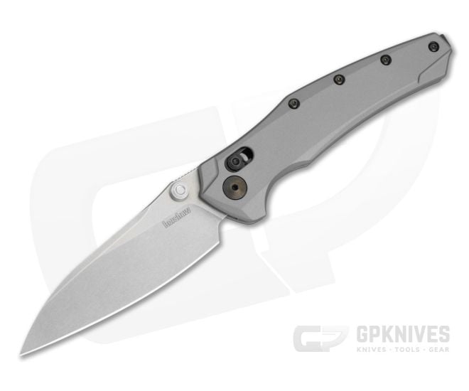 Kershaw Bareknuckle DuraLock Gray Aluminum MagnaCut Stonewash Folding Knife (3.50" Blade) 6777GRYSW - KS-6777GRYSW
