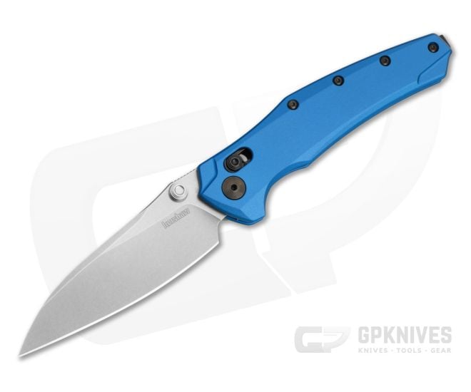 Kershaw Bareknuckle DuraLock Navy Blue Aluminum MagnaCut Stonewash Folding Knife (3.50" Blade) 6777NBSW - KS-6777NBSW