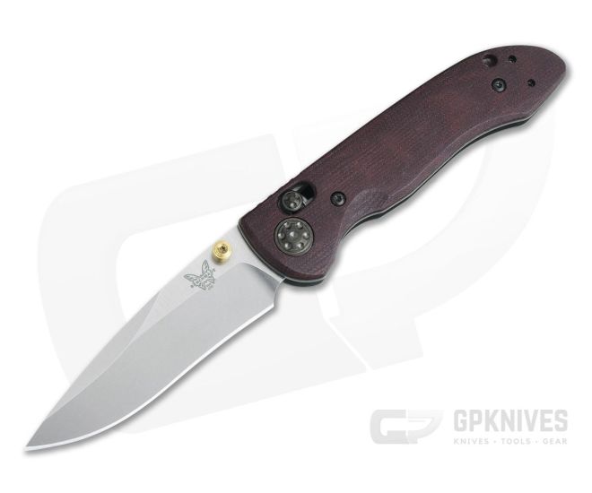Benchmade 698-1901 Foray Limited Edition Red Linen Micarta Satin 20CV Axis Folder - BM-698-1901