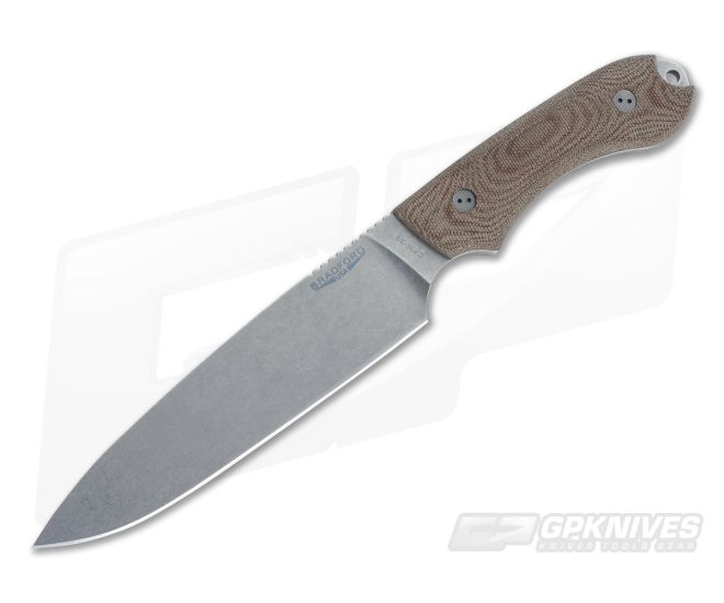 Bradford Knives Guardian6 3D Natural Micarta Flat Grind Stonewash 3V - BK-6FH-104
