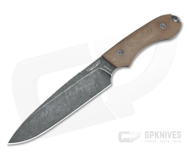 Bradford Knives Guardian6 Sabre Nimbus 3V 3D Natural Micarta - BK-6S-104N