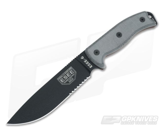 ESEE 6S-B Part Serrated Blade Black Sheath - ESEE-6S-B