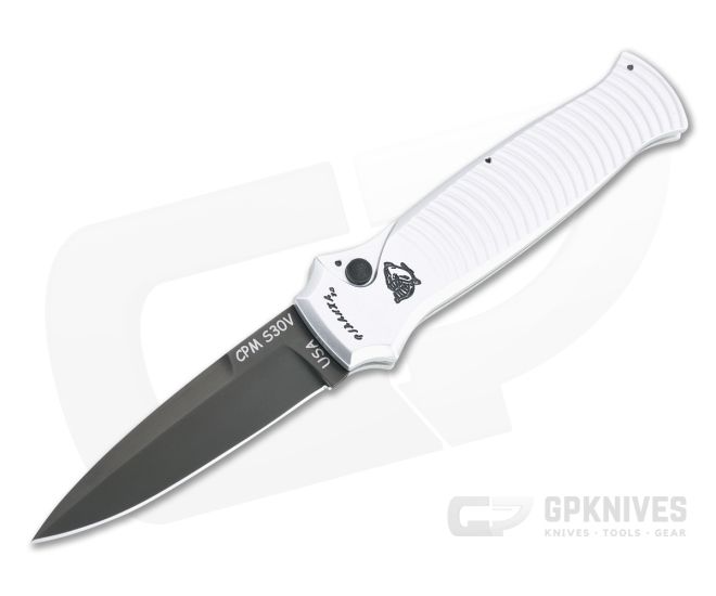 Piranha P6 Bodyguard Tactical PVD S30V Silver Button Lock Automatic - PRN-6ST