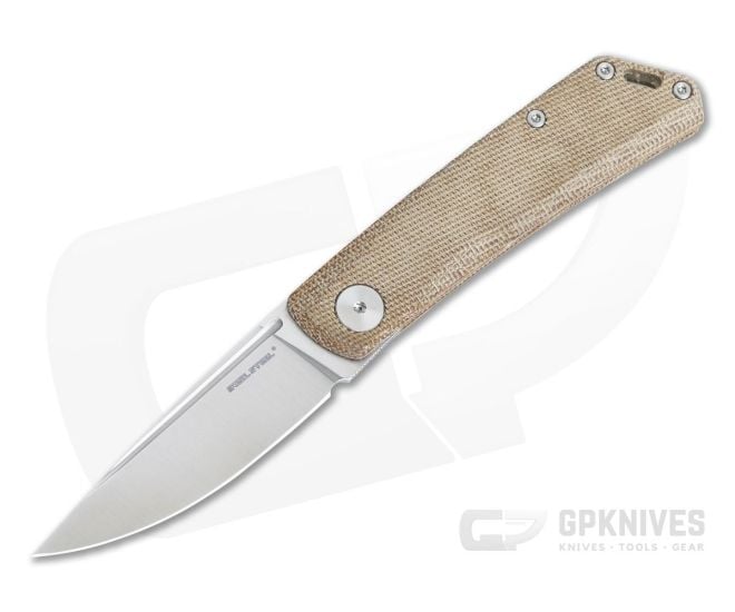 Real Steel Luna Brown Canvas Micarta S35VN Slip Joint Folding Knife 7007 - RS-7007