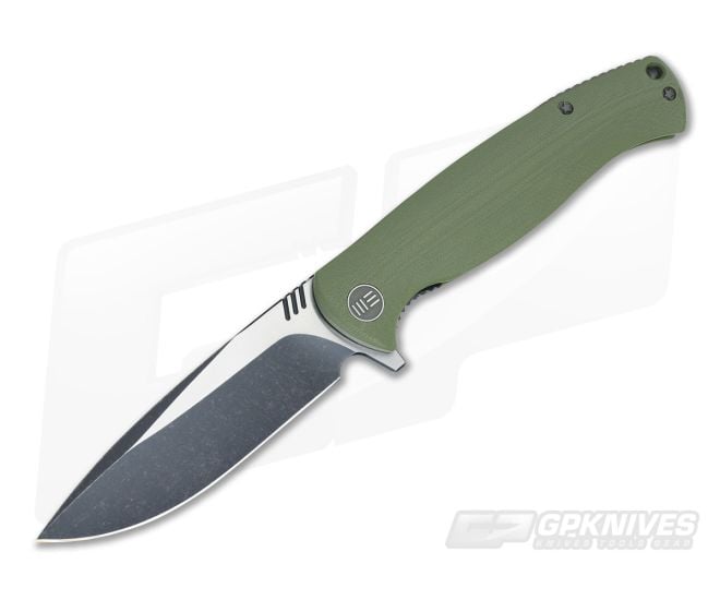 WE Knife Co 703A Flipper Green G10 Black Stonewash-Satin D2 - WE-703A