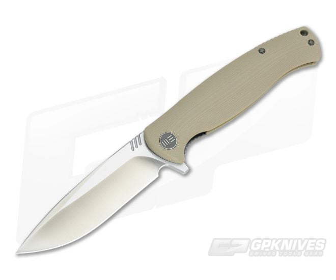 WE Knife Co 703D Flipper Tan G10 Satin D2 - WE-703D