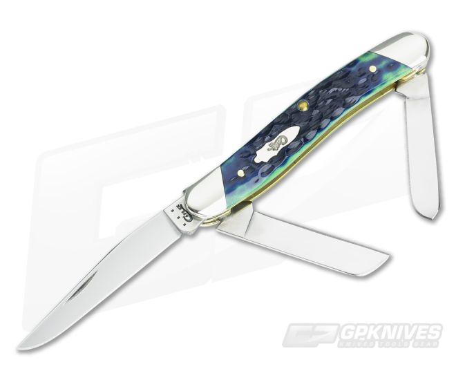 Case Medium Stockman Slanted Bolster Jigged Hunter Green Bone - CA-70492