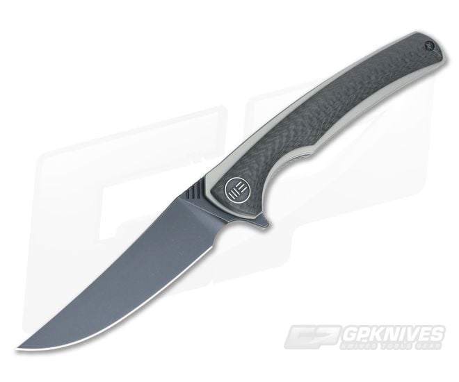 WE Knife Co 704CF-J Flipper Grey Titanium Carbon Fiber Black M390 - WE-704CF-J