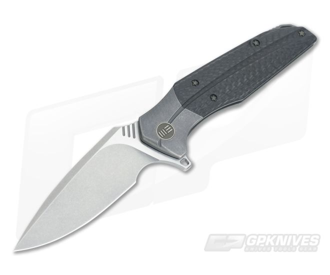 WE Knife Co Nitida 707B Grey Titanium Flipper Carbon Fiber Stonewashed S35VN - WE-707B