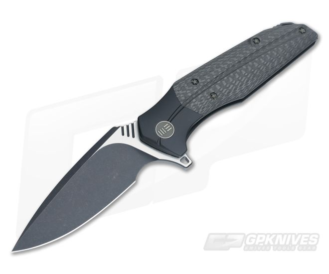 WE Knife Co Nitida 707E Black Titanium Flipper Carbon Fiber Black SW S35VN - WE-707E