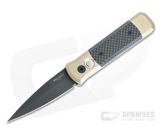 Protech Godson Limited DLC 154CM Stonewashed Bronze Al Carbon Fiber Automatic 7115 - PT-7115