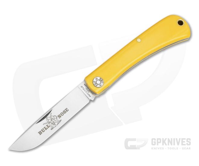 Great Eastern Farm & Field Bullnose Yellow Linen Micarta 1095 Drop Point Slip Joint Work Knife (3.05" Blade) 715126 - GEC-715126-YLM